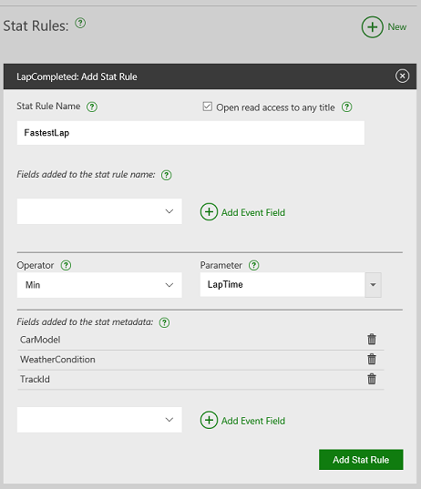 Fastest Lap stat rule with metadata screenshot