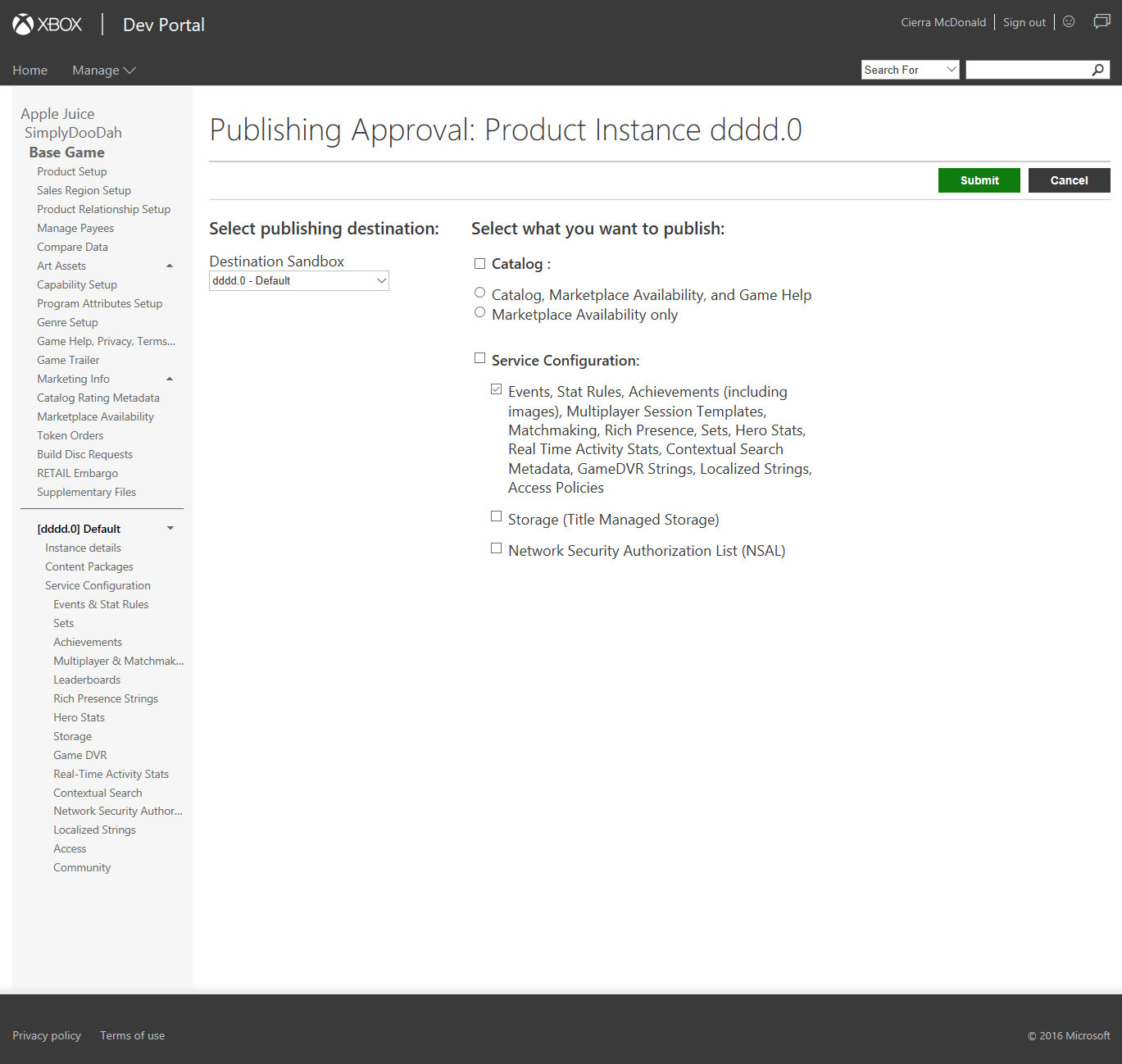 Screenshot of the Publishing Approval page on XDP