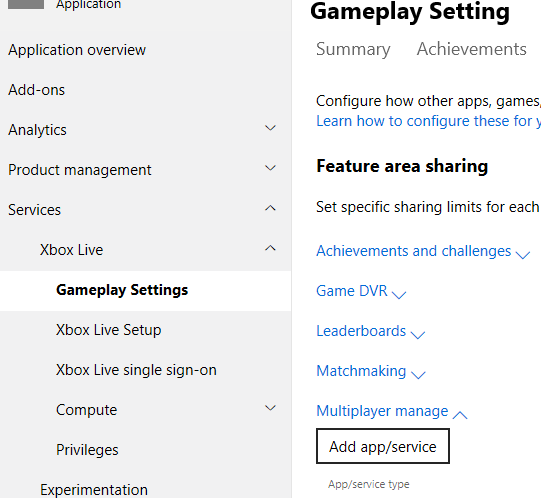 Image of add app/service menu